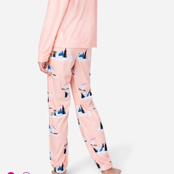Nwt justice girl 2 piece pajamas pretty pink polar bear Sz medium/10 - Picture 4 of 7